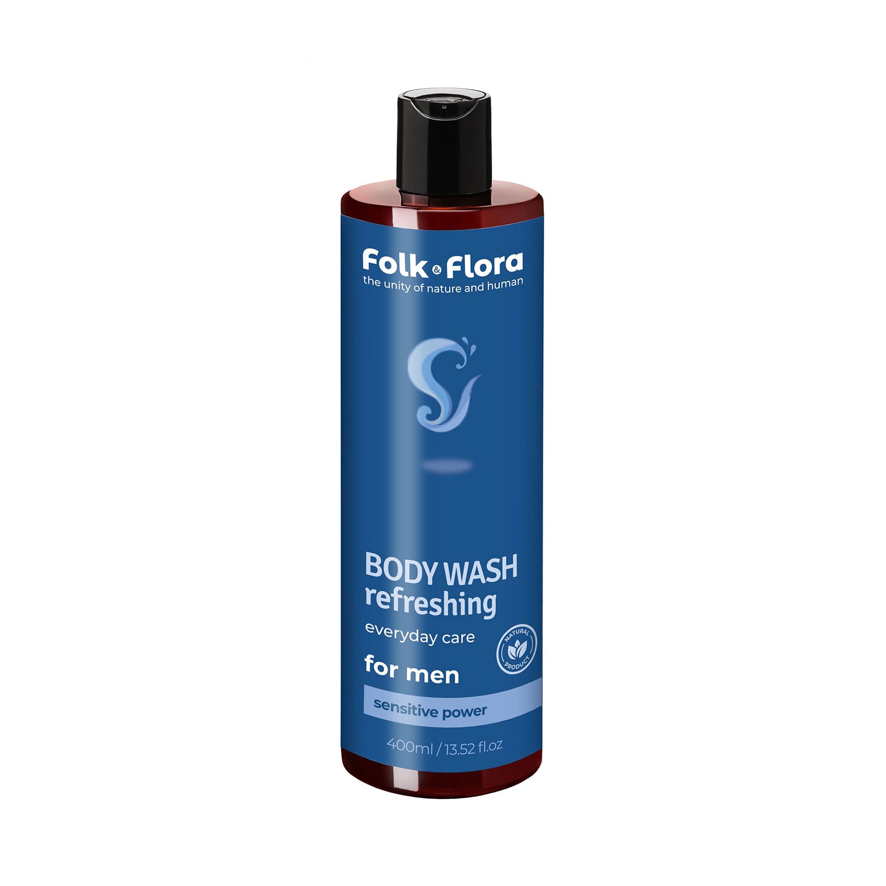 Чоловічий гель для душу Folk &amp; Flora Refreshing Body Wash Sensitive Power, 400 мл
